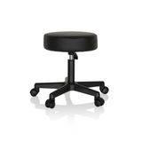 taburete giratorio negro OPERATOR I con asiento acolchado y base de cinco ruedas de hjh OFFICE – vista de 360° (vista lateral 80°)