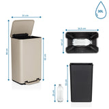 Dibujo dimensional de la Papelera CLEAN BEVA con capacidad de 30 l y una altura de 84 cm de hjh OFFICE
