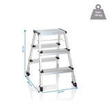 Vista de dimensiones de la Escalera plegable SOLID IV con una altura de 62 cm y una anchura de 43 cm de hjh OFFICE
