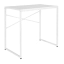 Escritorio blanco EASY UP H I con estructura metálica sencilla y travesaños en cruz de hjh OFFICE