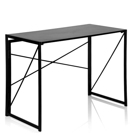 Escritorio plegable negro EASY UP MULTI con tablero estrecho y travesaños en X de hjh OFFICE