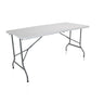 Mesa plegable blanca EASY UP MULTI II con tablero rectangular y estructura metálica gris de hjh OFFICE