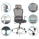 Silla Home Office BELAIA W en gris con diversas opciones de ajuste de hjh OFFICE