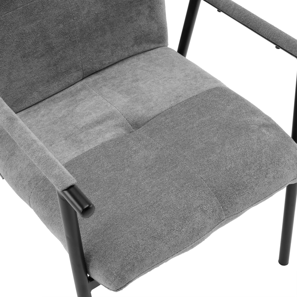 Tapizado de tela gris del asiento y respaldo de la silla tapizada Lifea Flex de hjh LIVING
