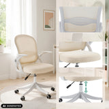 Silla Home Office Naluro beige con detalle en el respaldo y ajuste de altura de hjh OFFICE (imagen generada por IA)
