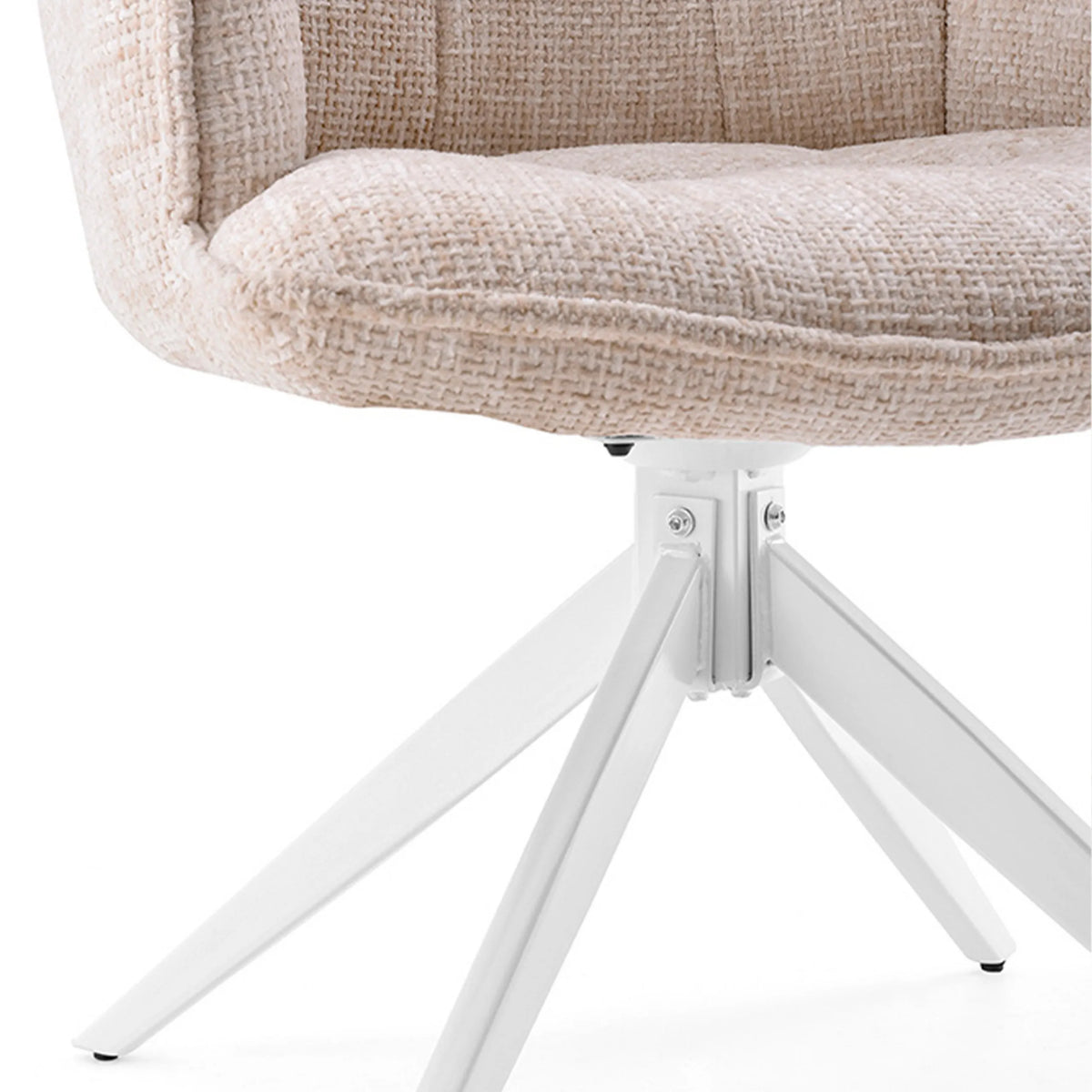 Tejido estructurado beige y base en estrella blanca de la Silla de comedor Tavaro de hjh LIVING