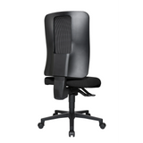Silla de oficina profesional HJH WORK BASIC negra con respaldo de malla y base de cinco ruedas de Topstar – vista de 360° (vista trasera 180°)