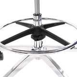 Reposapiés cromado de la silla de mostrador TOP WORK 78 con base de plástico negro de hjh OFFICE