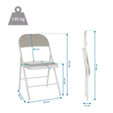 Dibujo dimensional de la silla plegable TUDELA W con una altura total de 99 cm y una capacidad de carga de 130 kg de hjh OFFICE