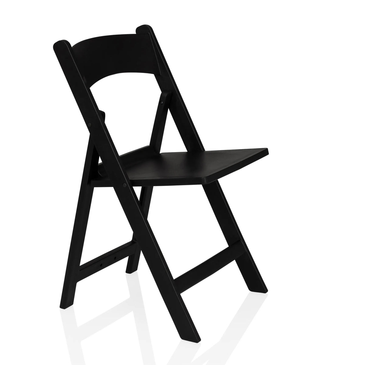 Silla de exterior negra TRAVANO 1 con respaldo y estructura cuadrada de hjh LIVING – vista de 360° (vista frontal en diagonal 58°)