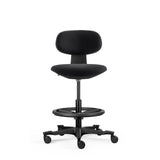 Silla de trabajo WORK MF2 negra con aro reposapiés y cinco ruedas de hjh OFFICE