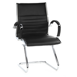 Silla de viga voladiza PARMA V negra con travesaños y reposabrazos de hjh OFFICE – vista de 360° (vista frontal 20°)