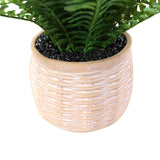 Maceta exterior beige con efecto de cesta para la Planta artificial Proliferum de hjh OFFICE