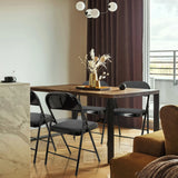 Silla plegable TUDELA I con tela de terciopelo gris oscuro y estructura negra de hjh OFFICE