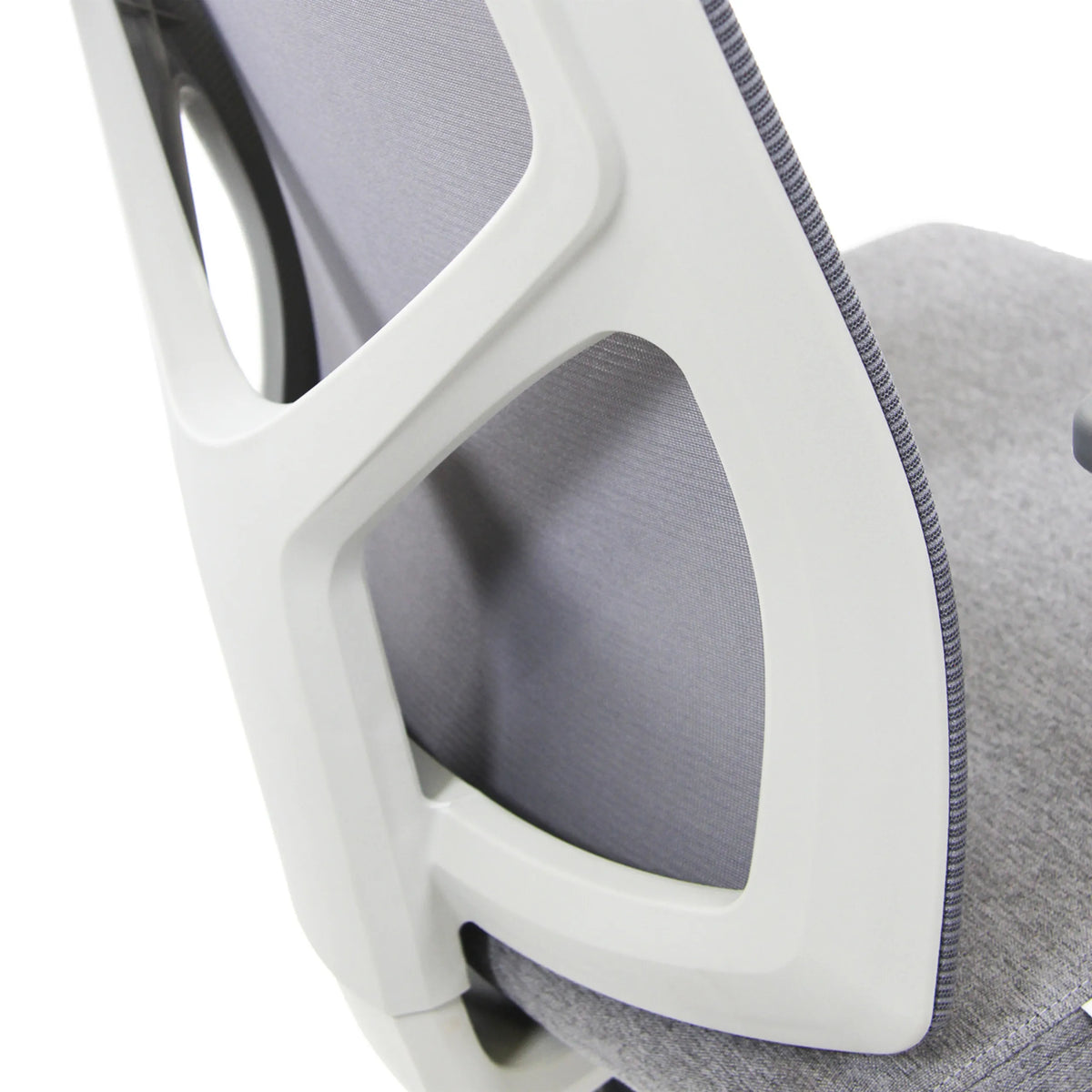 Respaldo gris con marco de plástico blanco de la Silla Home Office BRETON BASE W de hjh OFFICE