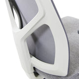 Respaldo gris con marco de plástico blanco de la Silla Home Office BRETON BASE W de hjh OFFICE