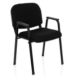 Silla de cuatro patas XT 650 negra con reposabrazos y asiento acolchado de hjh OFFICE – vista de 360° (vista frontal en diagonal 40°)