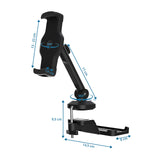 Dibujo dimensional del Soporte para teléfono móvil y tableta FLEXMOBI III con una altura de 17 cm de hjh OFFICE