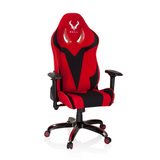 Silla gaming PROMOTER II en rojo y negro con reposabrazos y base de cinco ruedas de hjh OFFICE – vista de 360° (vista frontal 20°)