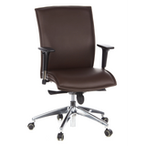 Sillón de alta gama MURANO 10 marrón oscuro con reposabrazos y base de cinco ruedas de hjh OFFICE – vista de 360° (vista frontal 20°)