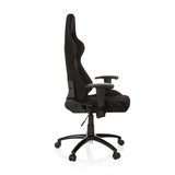 Silla gaming negra GAME FORCE con reposacabezas, reposabrazos y base de cinco ruedas de hjh OFFICE – vista de 360° (vista lateral 80°)