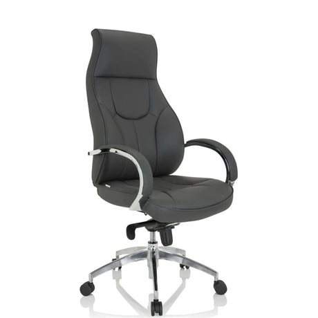 Sillón de oficina profesional ELEGANCE I gris con reposabrazos de cromo brillante y base de estrella de hjh OFFICE