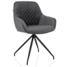Silla tapizada gris ELVERUM con superficie acolchada y estructura de cuatro patas negra de hjh LIVING