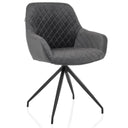 Silla tapizada gris ELVERUM con superficie acolchada y estructura de cuatro patas negra de hjh LIVING