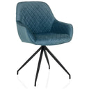 Silla tapizada ELVERUM en color gris azulado con tapizado acolchado y estructura de cuatro patas negra de hjh LIVING