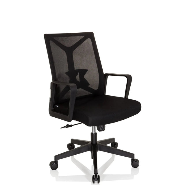 Silla Home Office ENCO negra con respaldo de malla y reposabrazos de hjh OFFICE