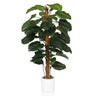 Planta artificial verde EPIPREMNUM con hojas grandes en una maceta blanca de hjh OFFICE