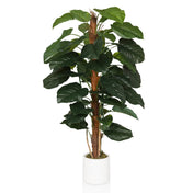 Planta artificial verde EPIPREMNUM con hojas grandes en una maceta blanca de hjh OFFICE