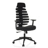 Silla de oficina profesional ERGO LINE ECO negra con tapizado de tela, respaldo segmentado y reposabrazos de hjh OFFICE