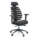 Silla de oficina profesional ERGO LINE II PRO negra con tapizado de tela y respaldo segmentado de hjh OFFICE