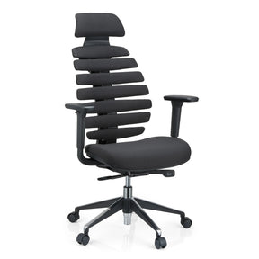 Silla de oficina profesional ERGO LINE II PRO negra con tapizado de tela y respaldo segmentado de hjh OFFICE