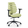 Silla de oficina profesional ERGO LINE II en verde con respaldo segmentado y reposabrazos de hjh OFFICE
