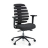 Silla de oficina profesional ERGO LINE II negra con respaldo segmentado y reposabrazos de hjh OFFICE