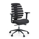 Silla de oficina profesional ERGO LINE II negra con respaldo segmentado y reposabrazos de hjh OFFICE