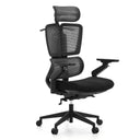 Silla de oficina profesional Ergo U2 Flex3 en negro con malla, reposacabezas y reposabrazos ajustables de hjh OFFICE