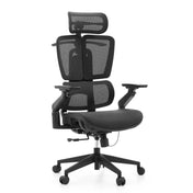 Silla de oficina profesional Ergo U2 Pro3 con malla de nylon negra, reposacabezas y reposabrazos ajustables de hjh OFFICE