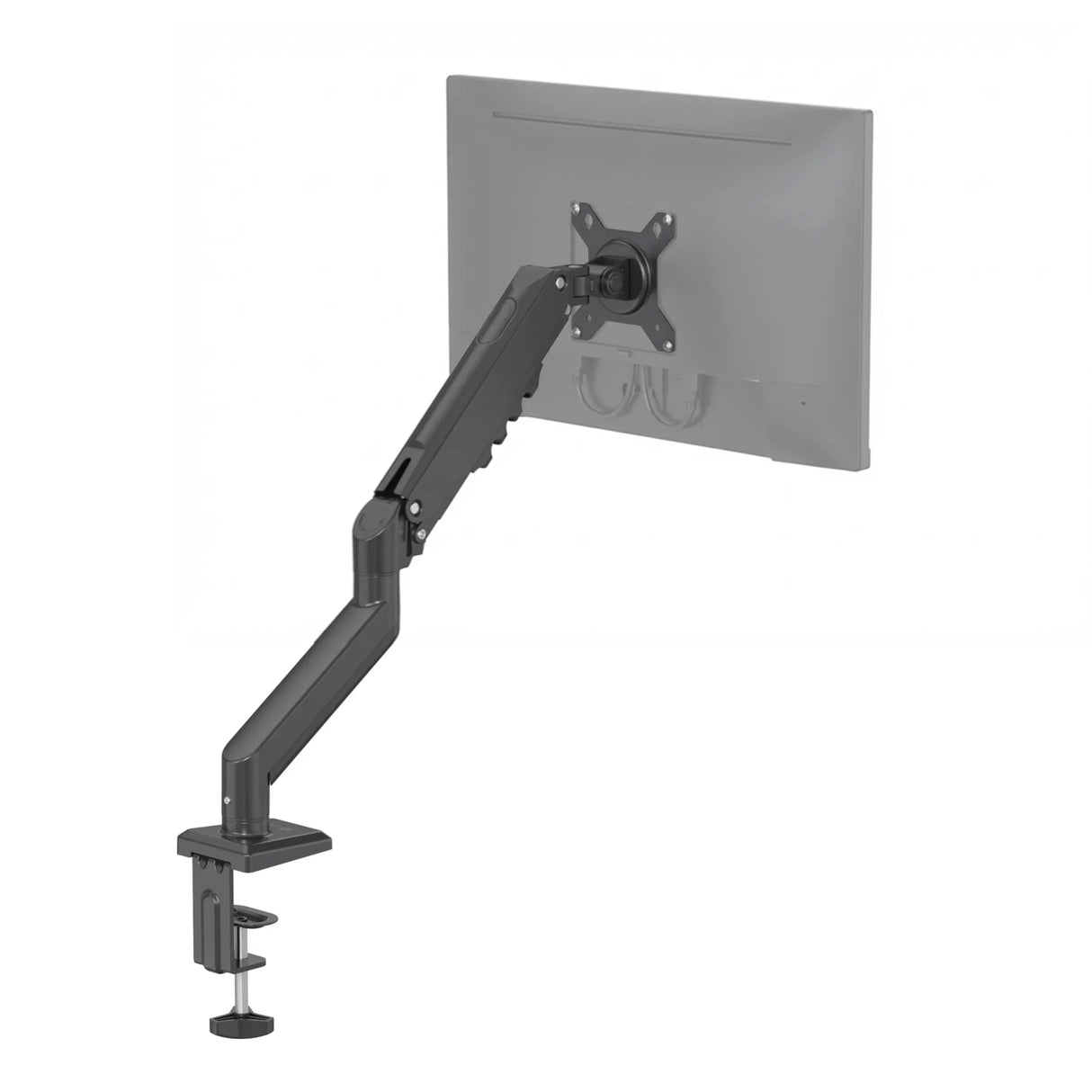 Soporte de monitor negro Ergomount GF1 con brazo articulado ajustable y fijación a mesa de hjh OFFICE