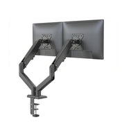 Soporte de monitor negro Ergomount GF2 para dos pantallas con brazos articulados ajustables de hjh OFFICE