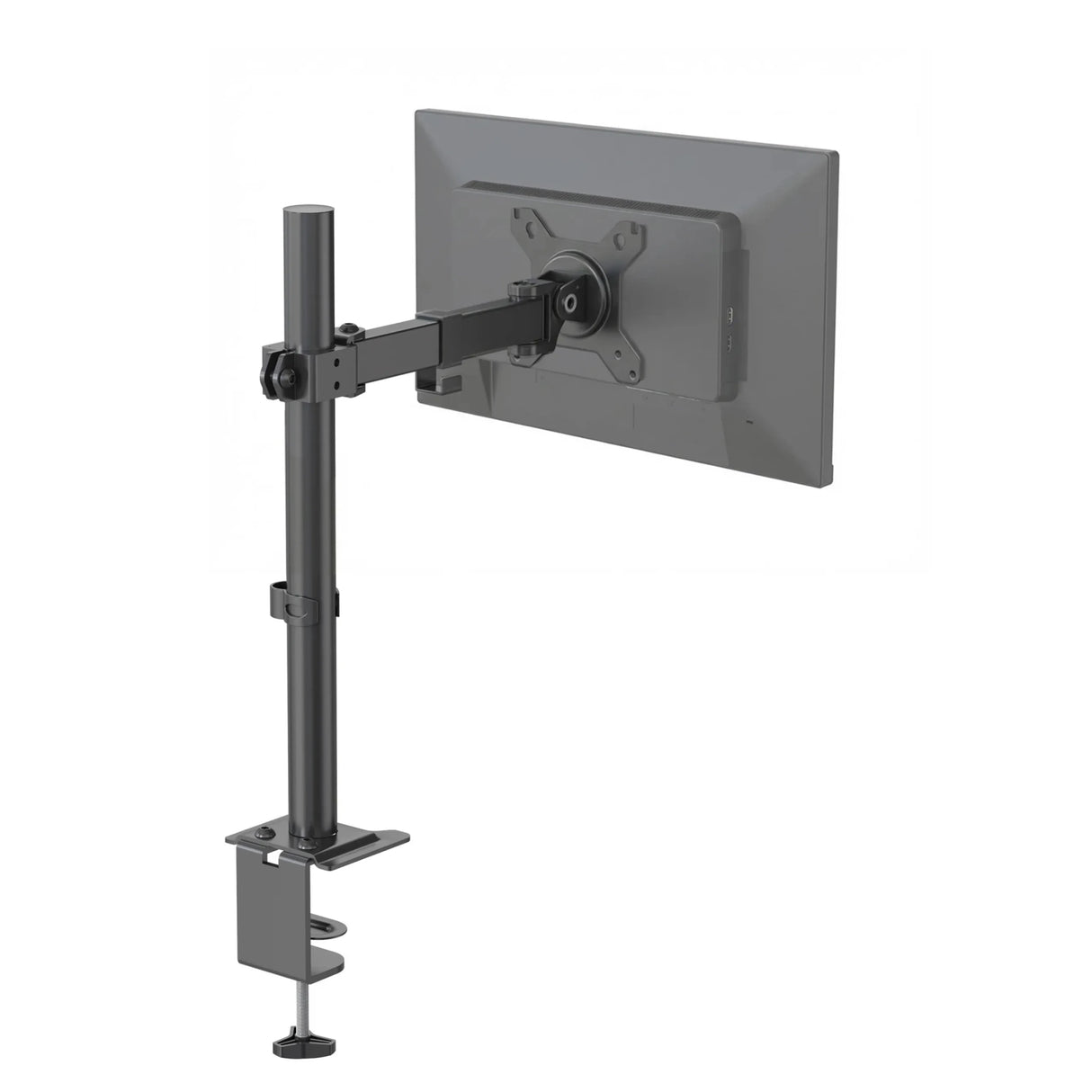 Soporte de monitor Ergomount M1 negro con brazo giratorio ajustable y fijación a mesa de hjh OFFICE