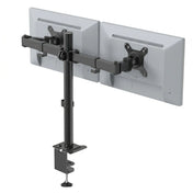 Soporte de monitor negro Ergomount M2 para dos pantallas con fijación a mesa de hjh OFFICE