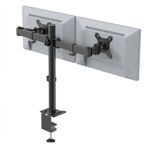 Soporte de monitor negro Ergomount M2 para dos pantallas con fijación a mesa de hjh OFFICE