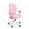Silla giratoria para niños Ergomy Kid en color rosa con base blanca y soporte lumbar integrado de hjh OFFICE