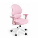 Silla giratoria para niños Ergomy Kid en color rosa con base blanca y soporte lumbar integrado de hjh OFFICE