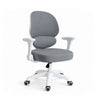 Silla giratoria para niños Ergomy Kid en gris con estructura blanca, reposabrazos y cinco ruedas de hjh OFFICE