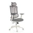 Silla de oficina profesional ERGOMY W en gris con estructura blanca y malla de MyBuero