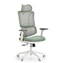 Silla de oficina profesional ERGOMY W en verde con malla y estructura blanca de MyBuero